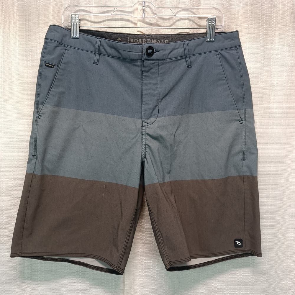 Rip Curl Boardwalk Mirage Hybrid‎ Shorts Mens 31 Blue Brown Colorblock Beach